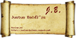 Justus Balázs névjegykártya