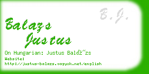 balazs justus business card